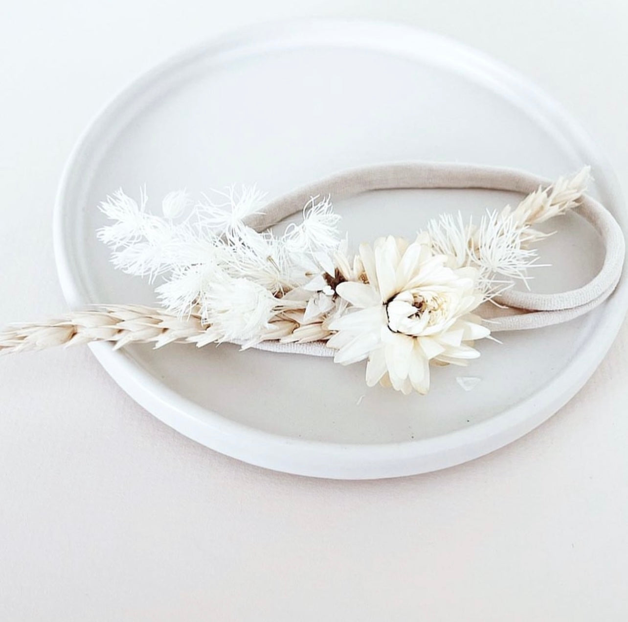 Dried Flower Crown- Ivory