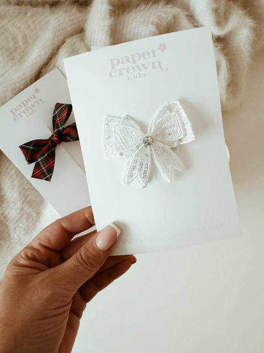 Snowflake Bow Clip