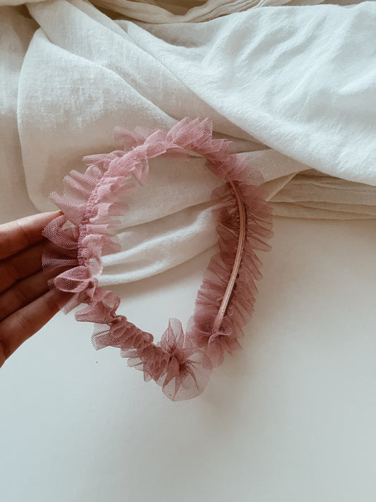 Ruffle Hairband - Pink