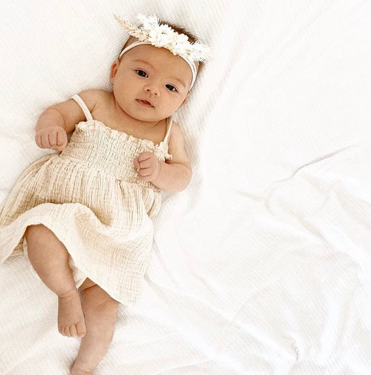 Dried Flower Crown- Ivory