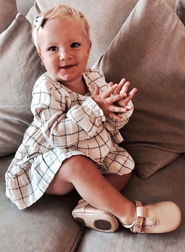 Genuine leather baby shoes - Blush