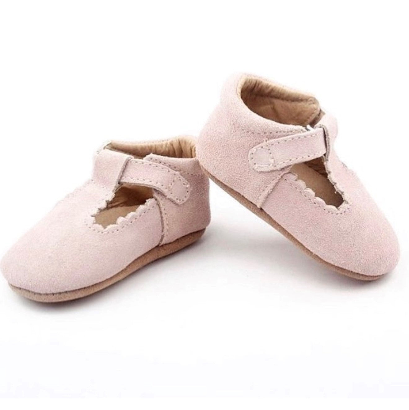 Genuine suede baby shoes - Blush